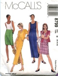8799 SHORT BOXY SS JACKET,SLVLSS DRESS LENGTHS PATTERN 18-22